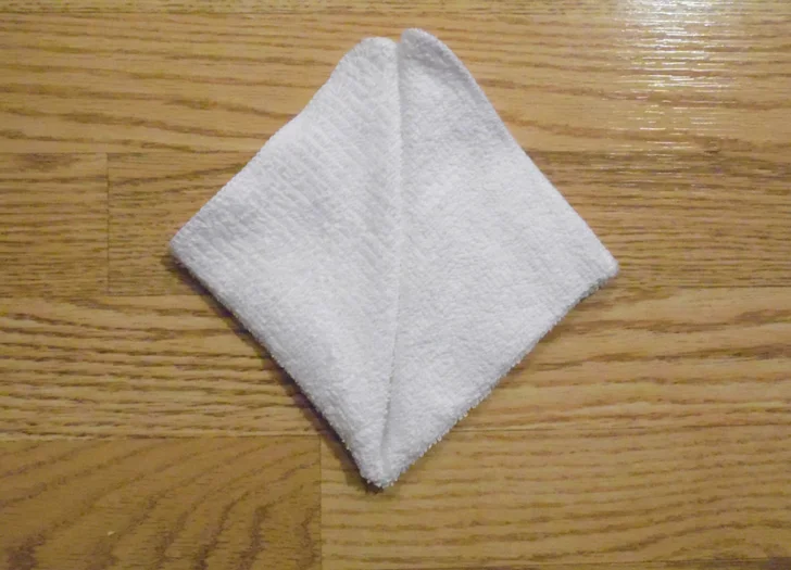 towel origami boat step 2