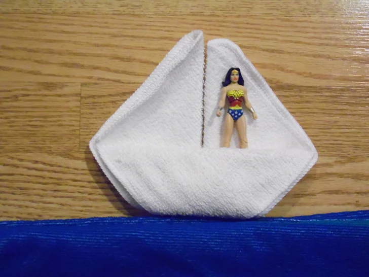 towel origami boat step 3