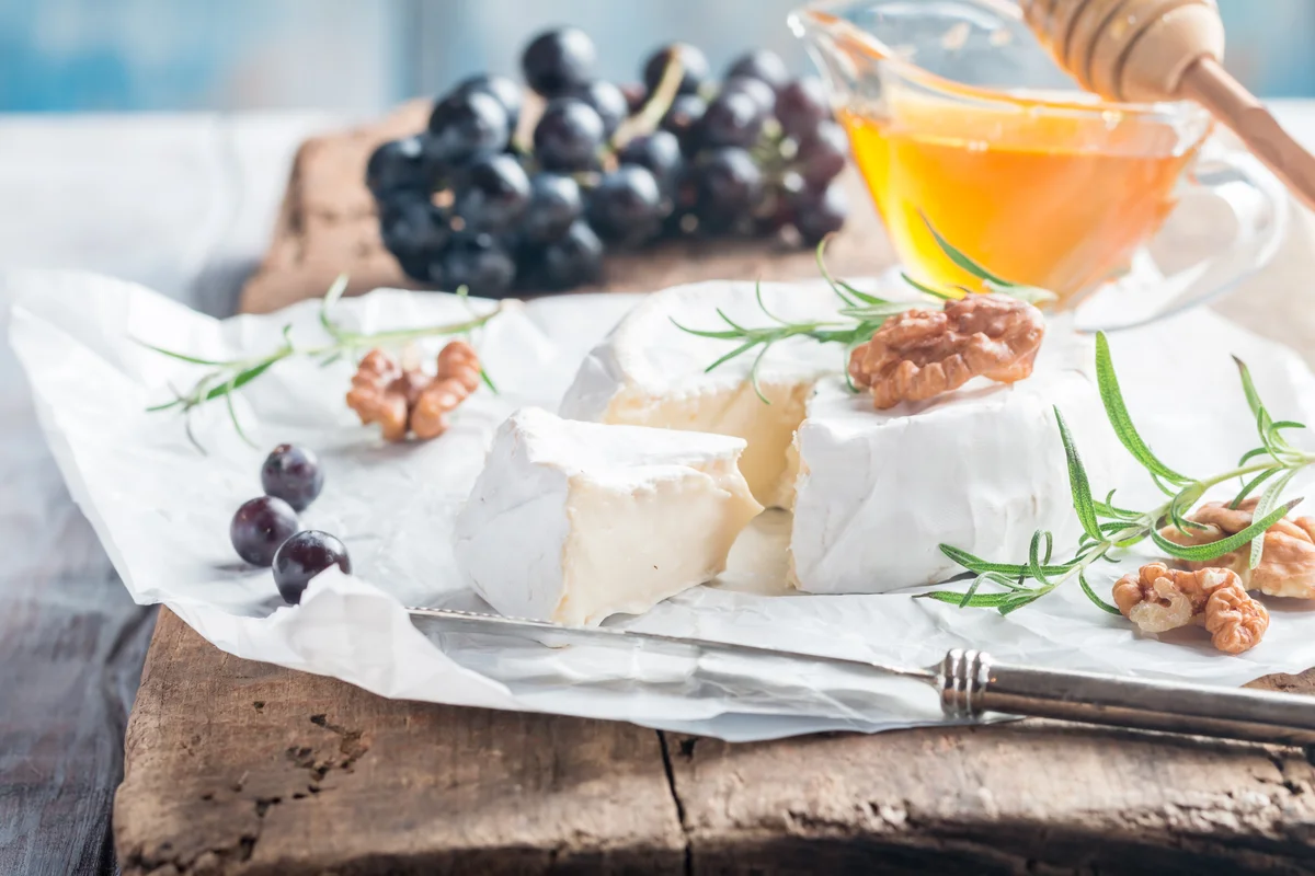 brie on rustic board