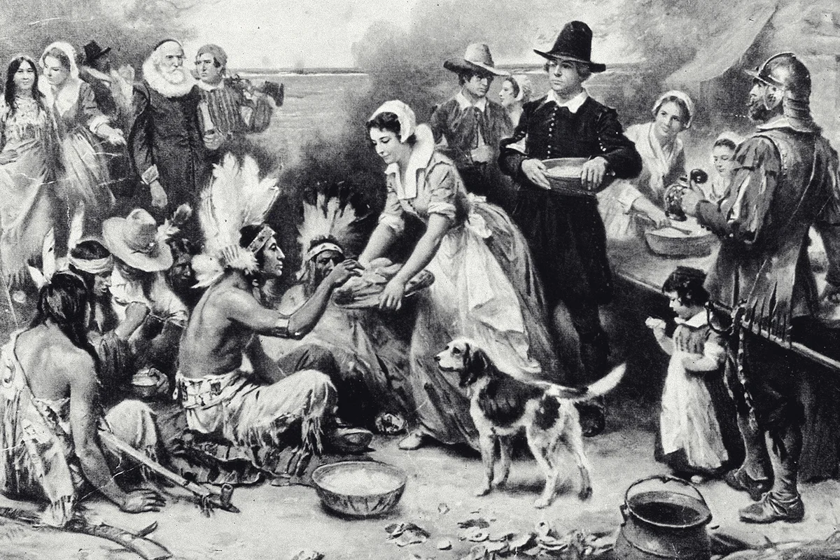 First Thanksgiving Dinner Illustration - Getty Editorial Use