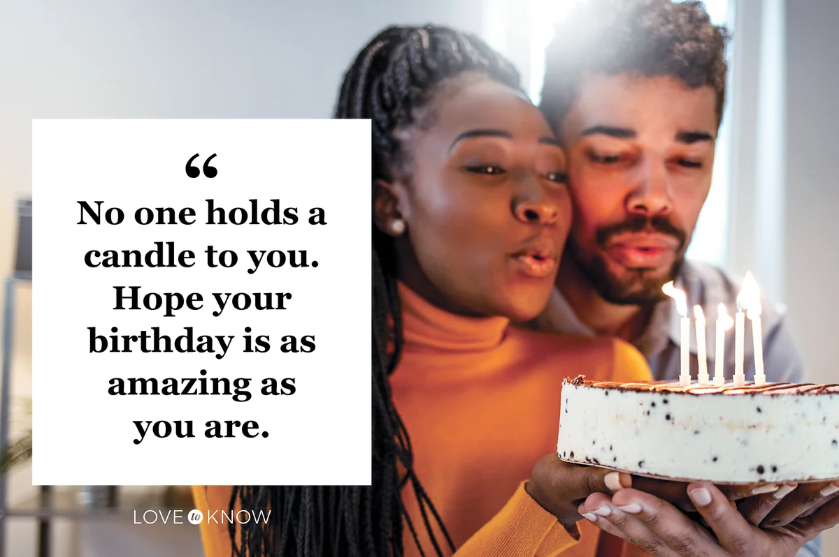 Couple celebrating birthday at home