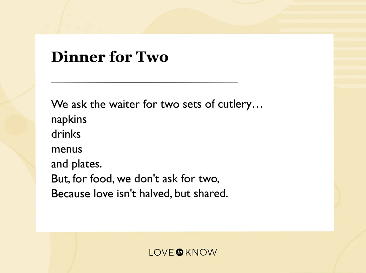 Dinner for two poem