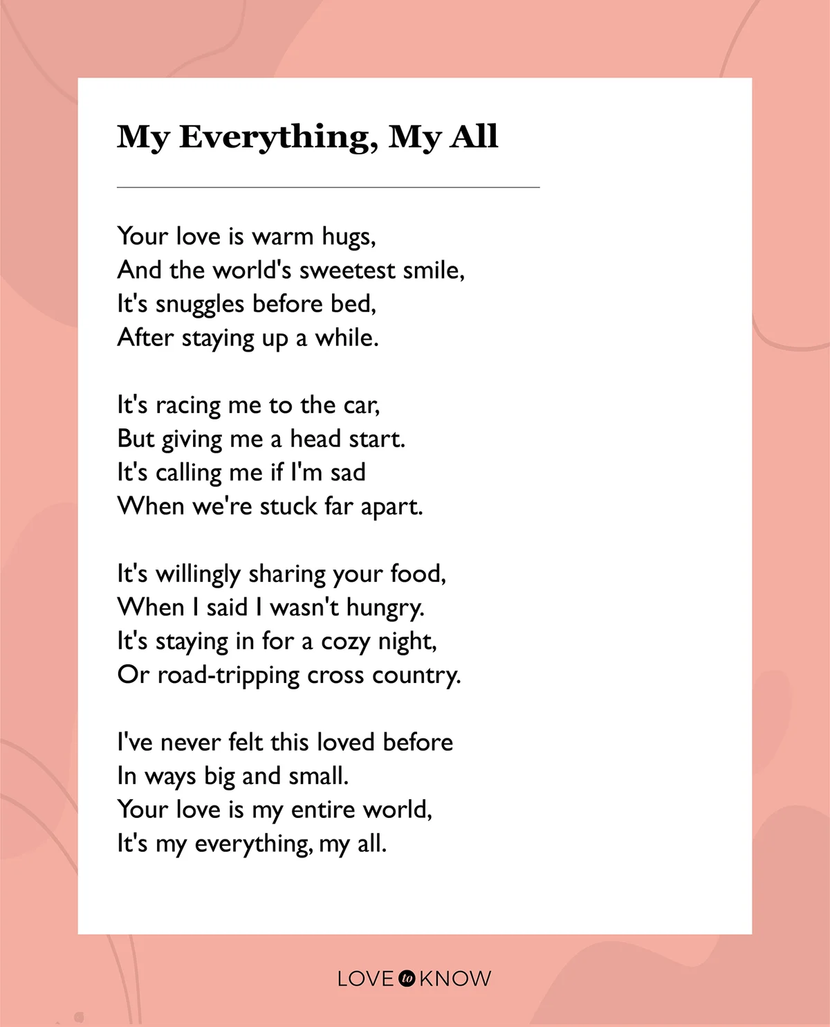 My everything my all poem