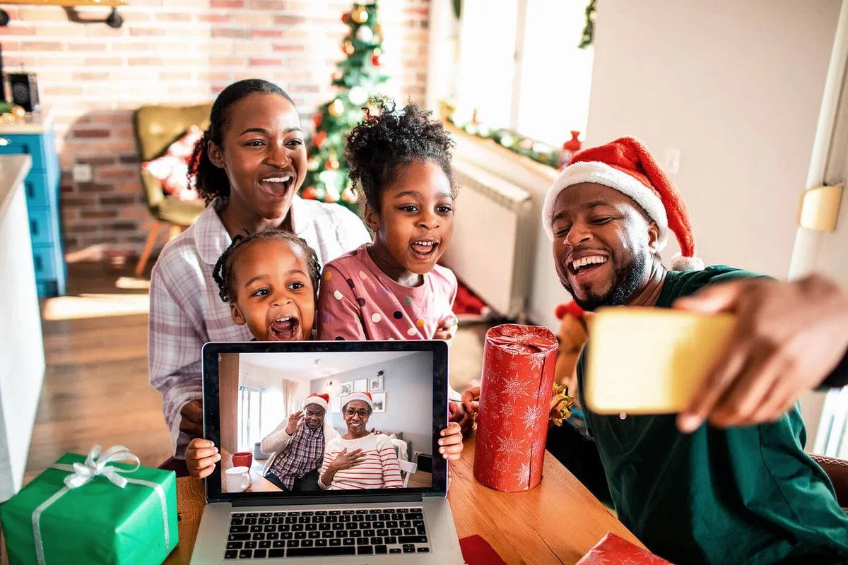 Virtual selfie with their Grandparents for Christmas