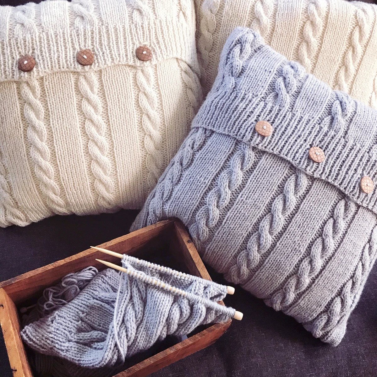 Recycled sweater pillow