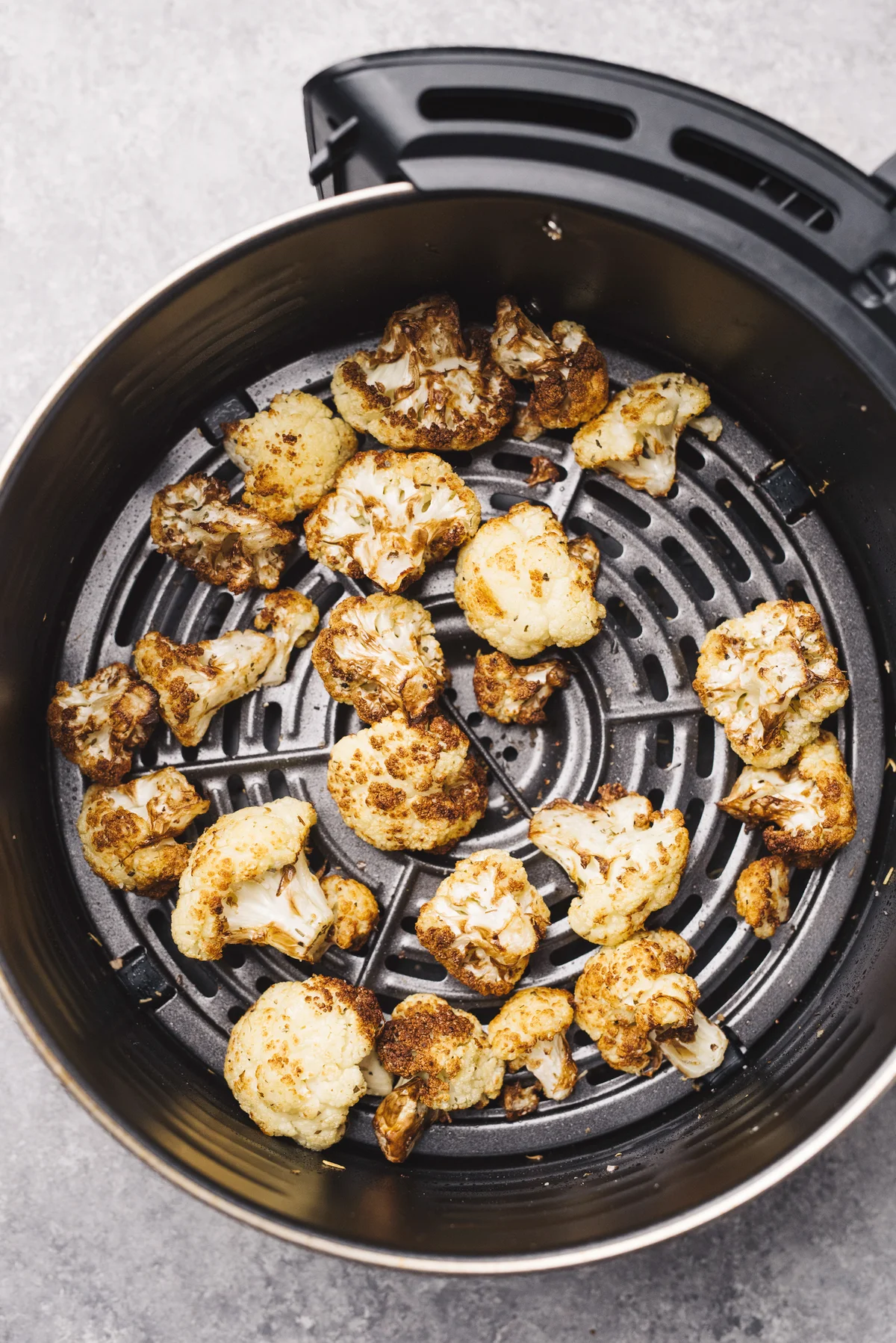 Fried cauliflower in an air-fryer