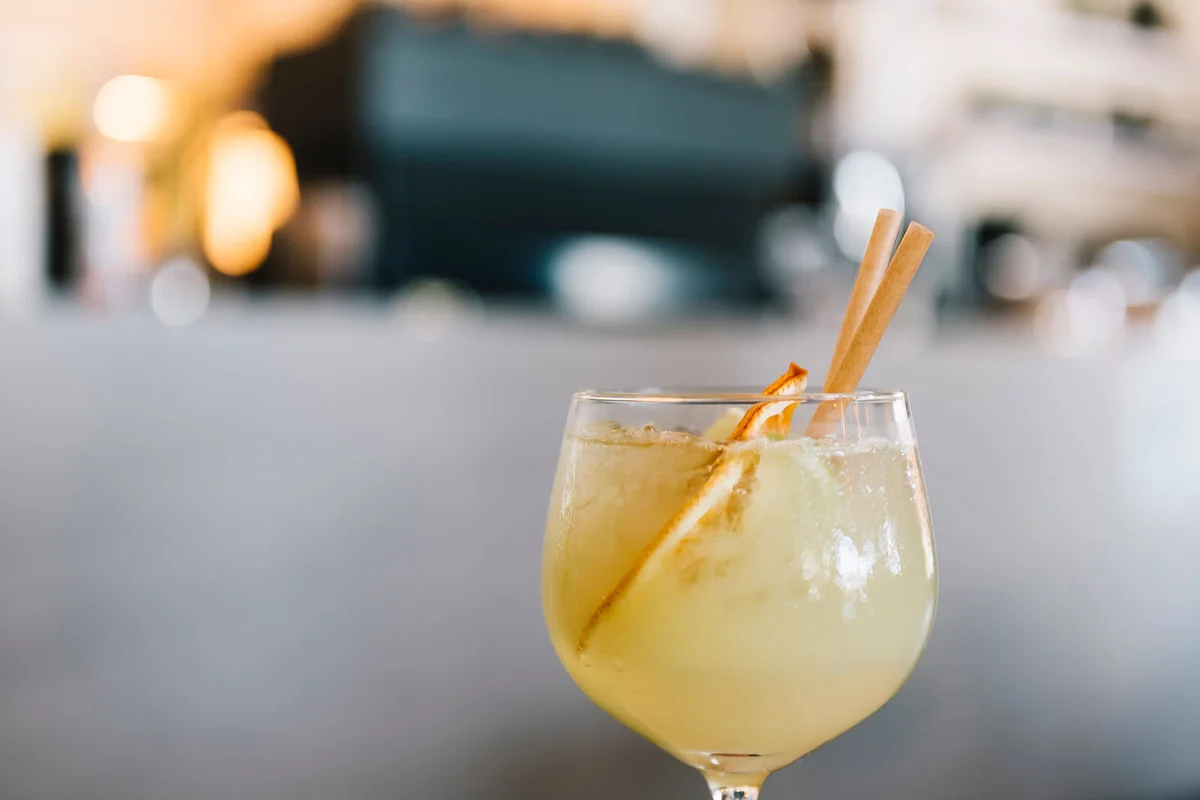 Citrus cocktail served in a trendy bar