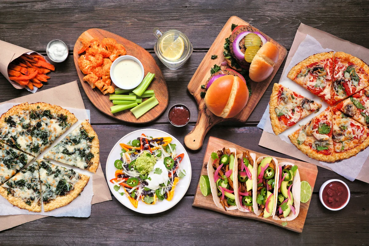 Fast food on table