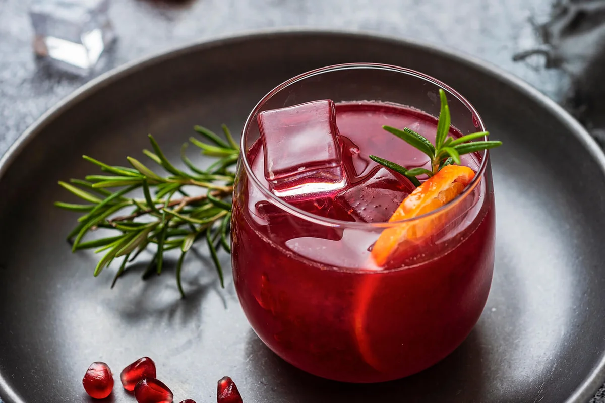 Pomegranate and tangerine cocktail