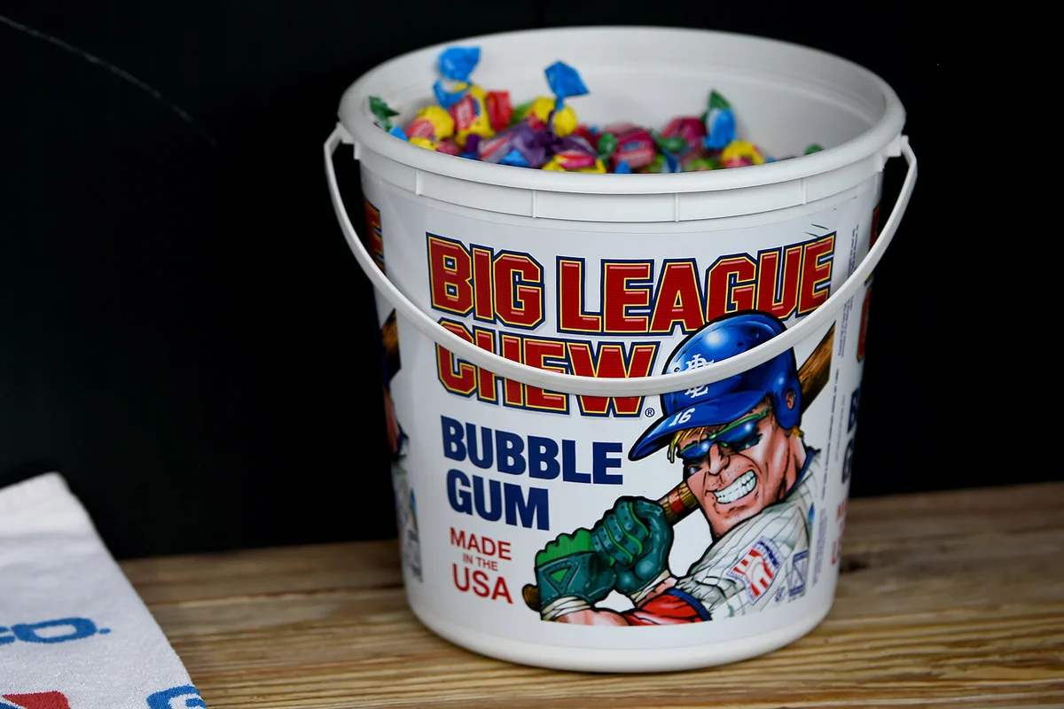 A detailed view of a Big League Chew bubble gum bucket | Getty Editorial Use