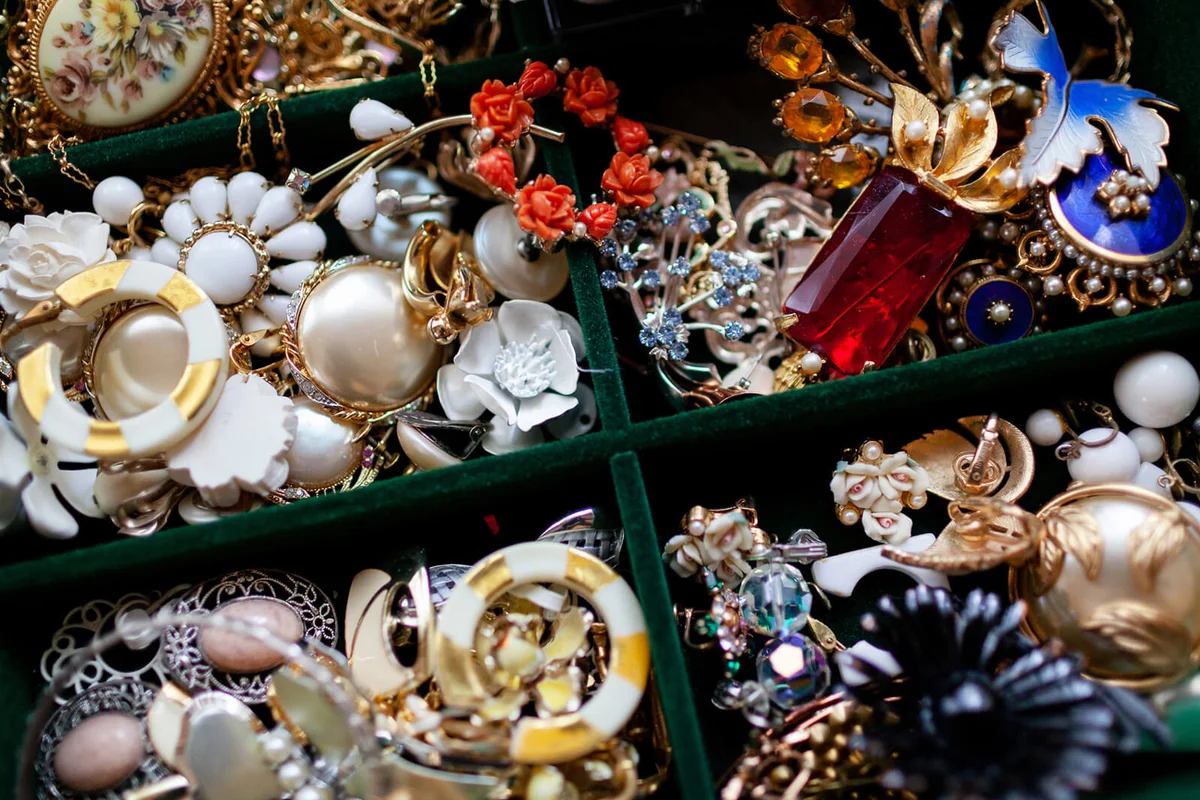 Box full of random costume jewelry