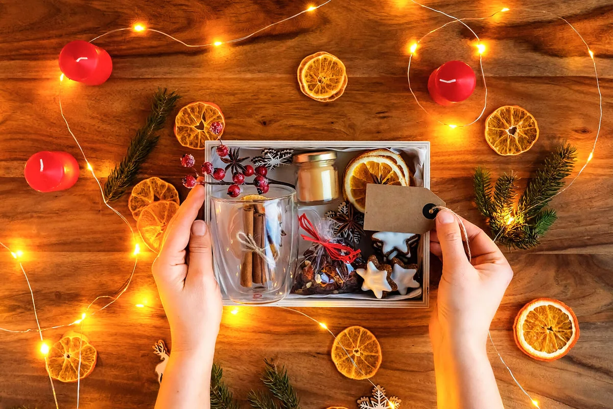 Packing Homemade Seasonal Gift Box Or Self Care Package