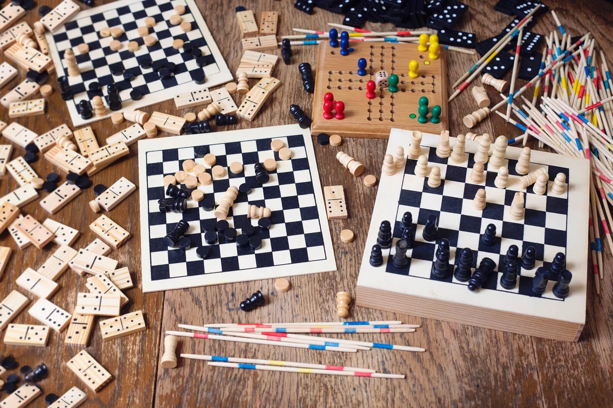 Variety of leisure games on the table