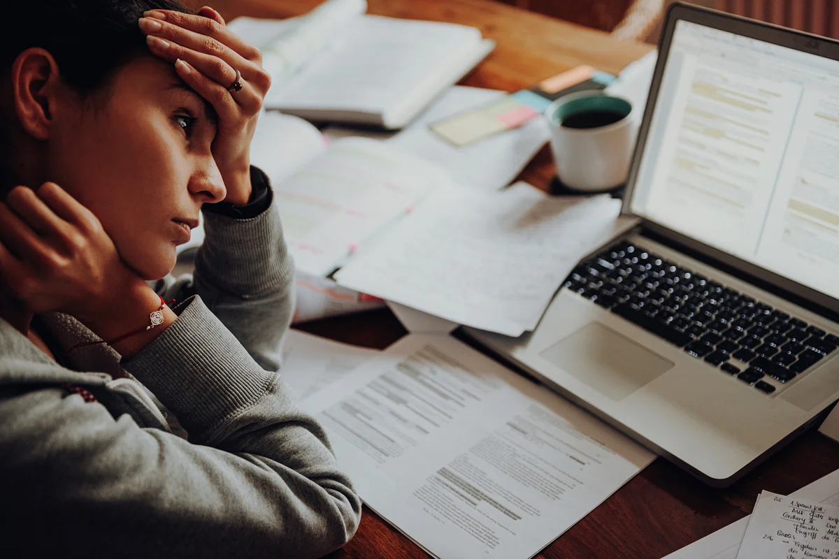 College student studying