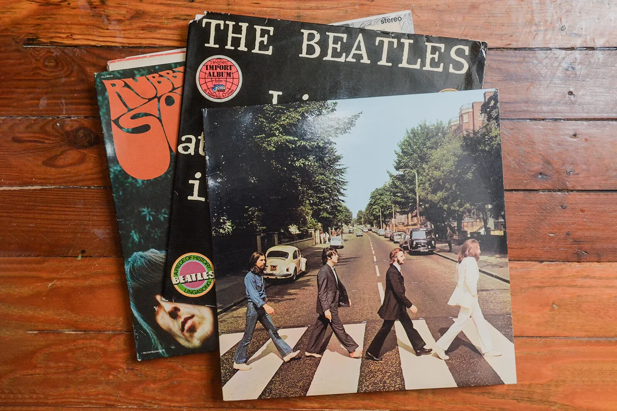 A stack of Beatles vinyl LP records | Getty Editorial Use