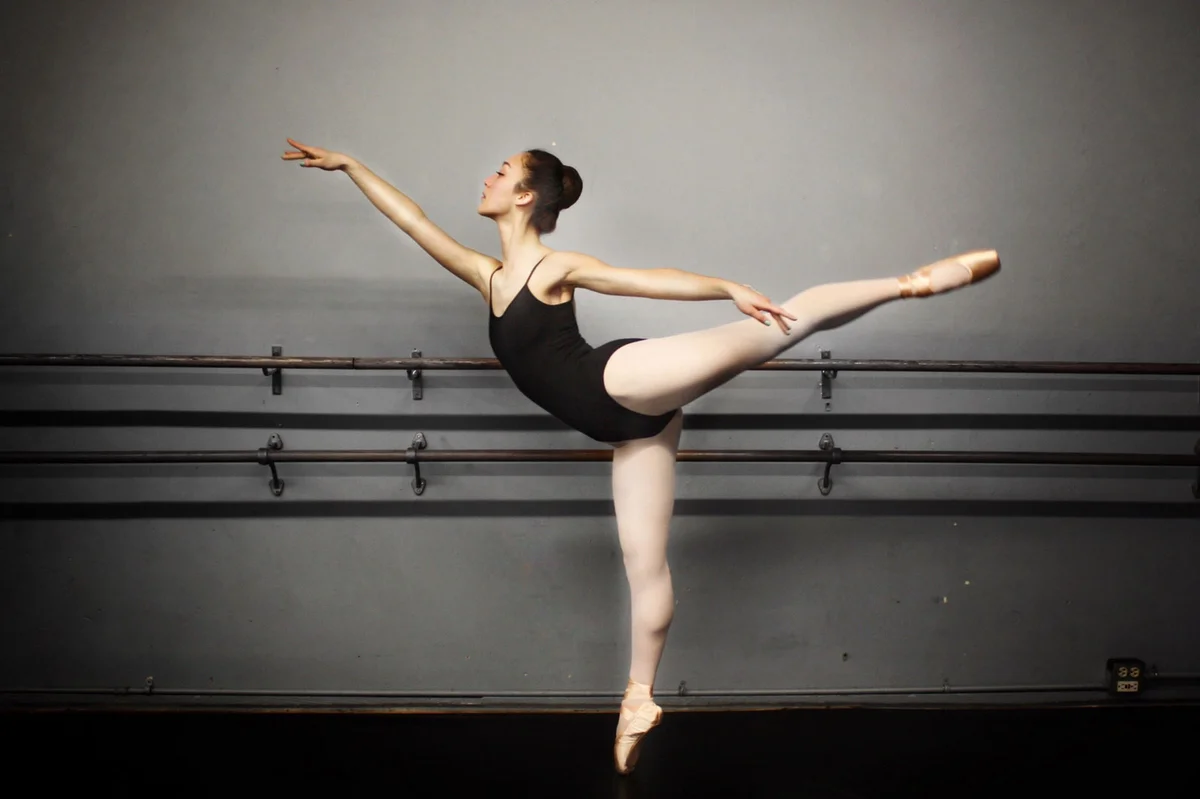 Woman practicing ballet
