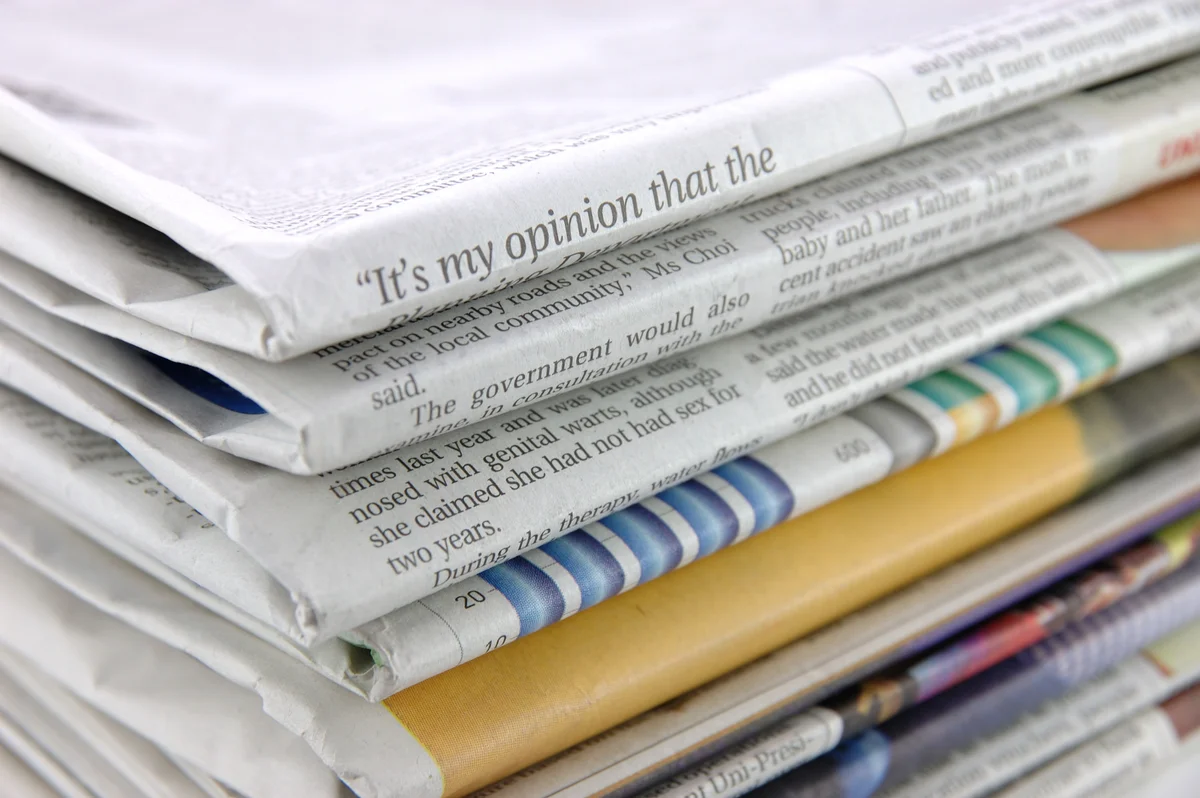 piles of newspaper