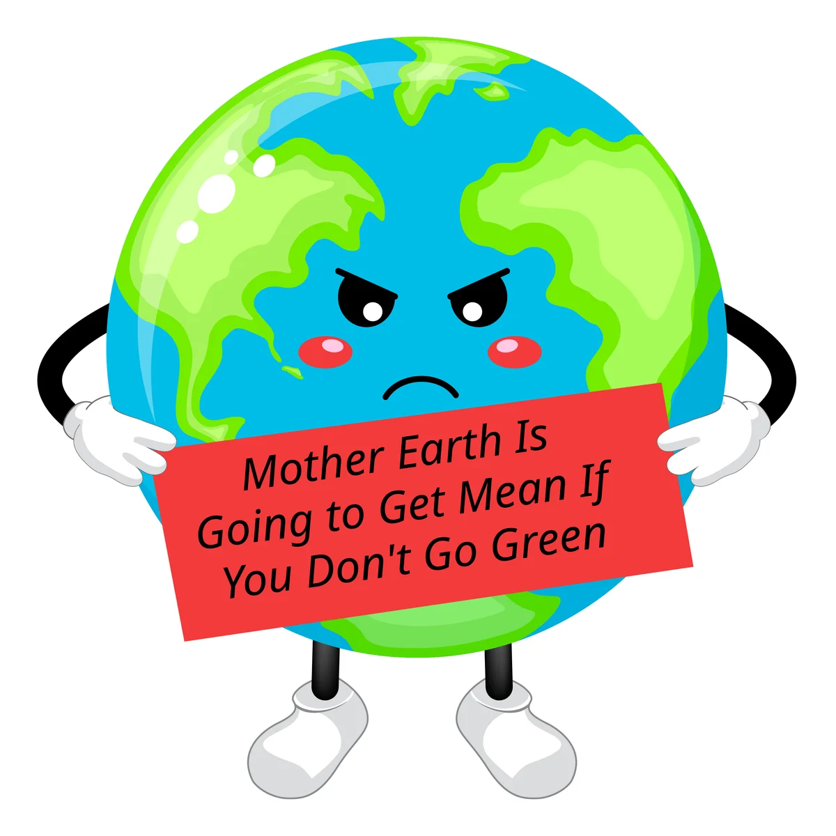 Angry globe character design