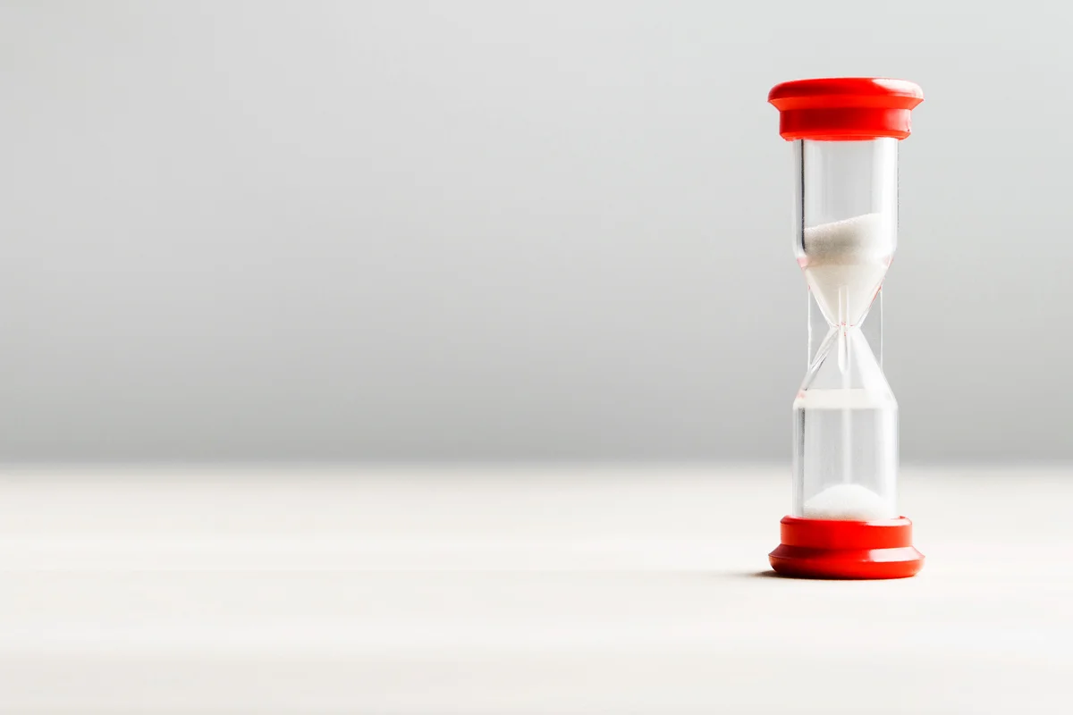 Sand in hourglass.