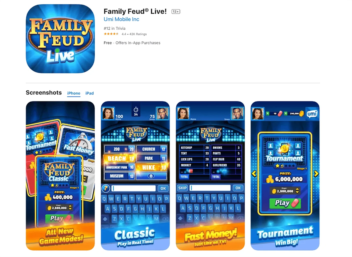 Screenshot of App Store - Family Feud Live!