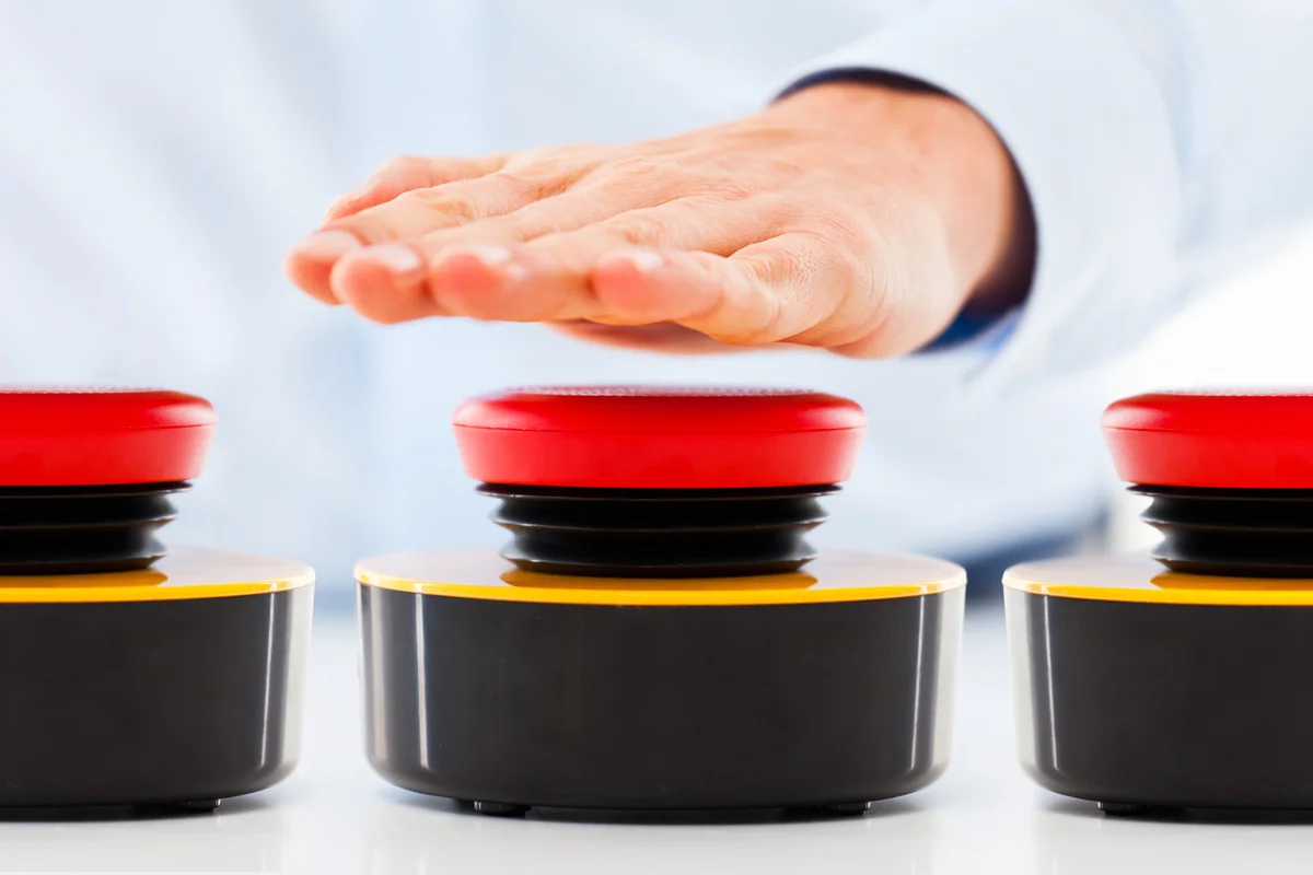 Hand pressing game buzzer
