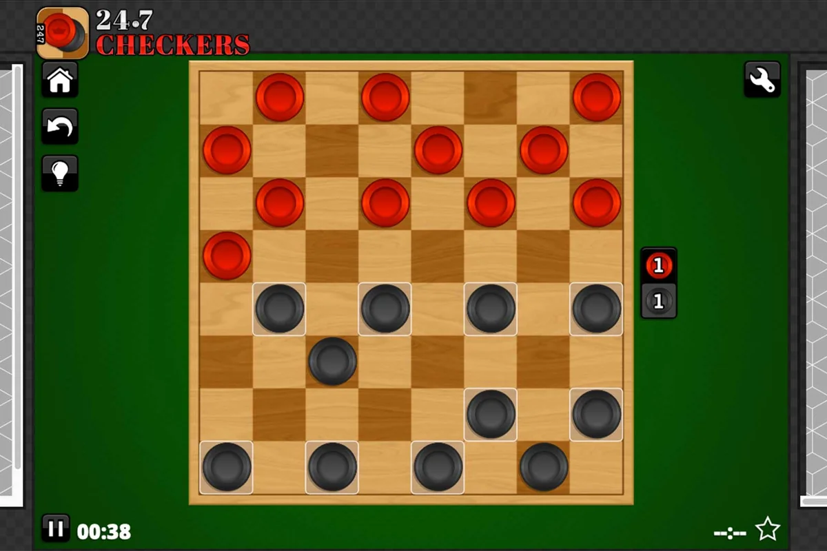 Screenshot of 247 Checkers online game