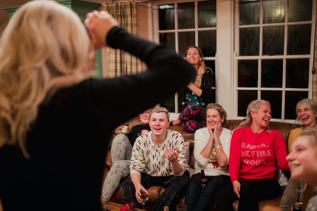 group of people playing Outburst game