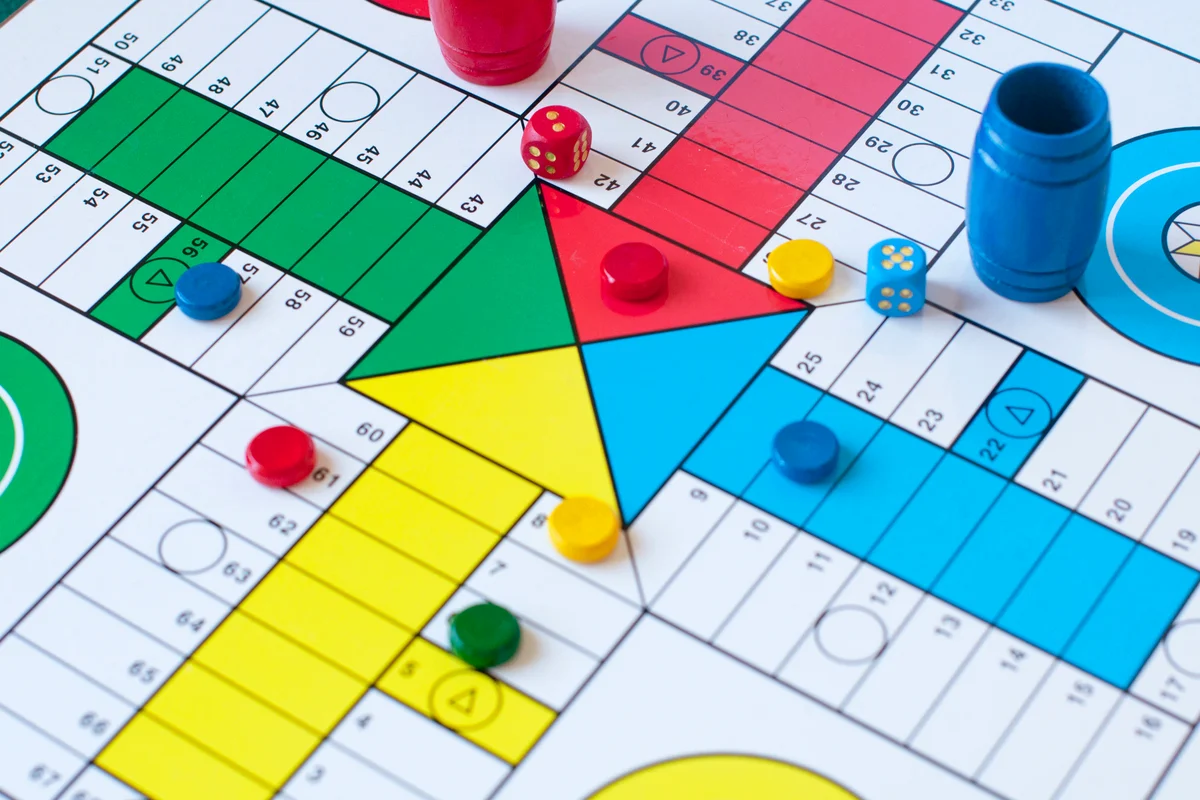 Parcheesi game, a traditional board game
