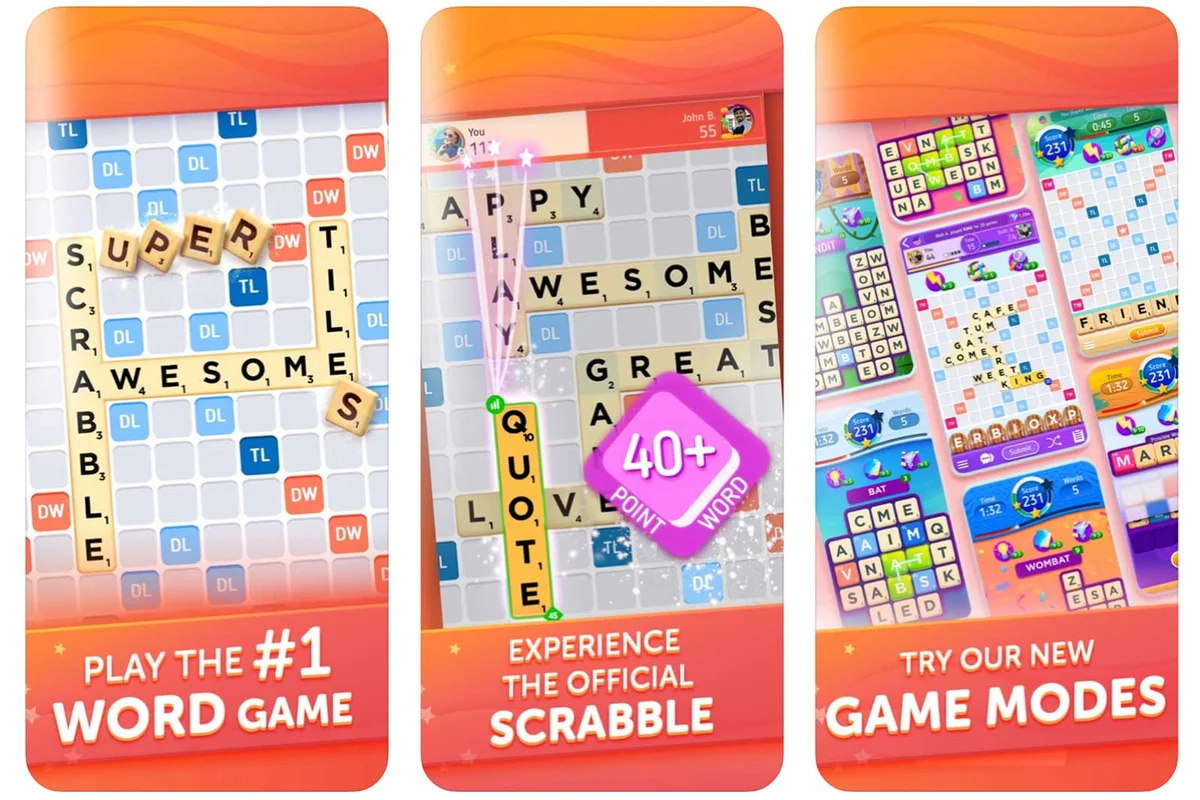 Screenshot of Scrabble Go app from Apple Play Store