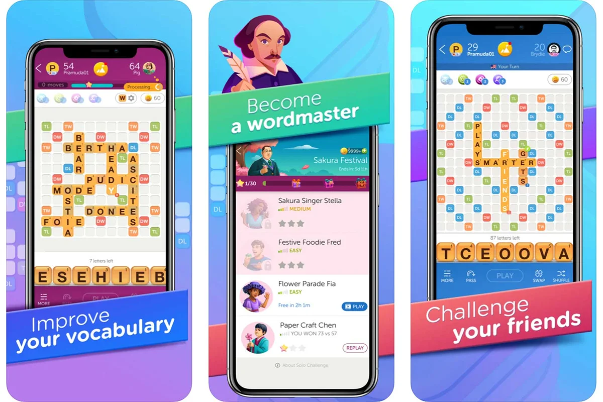 Screenshot of Words With Friends 2 from Apple Play Store