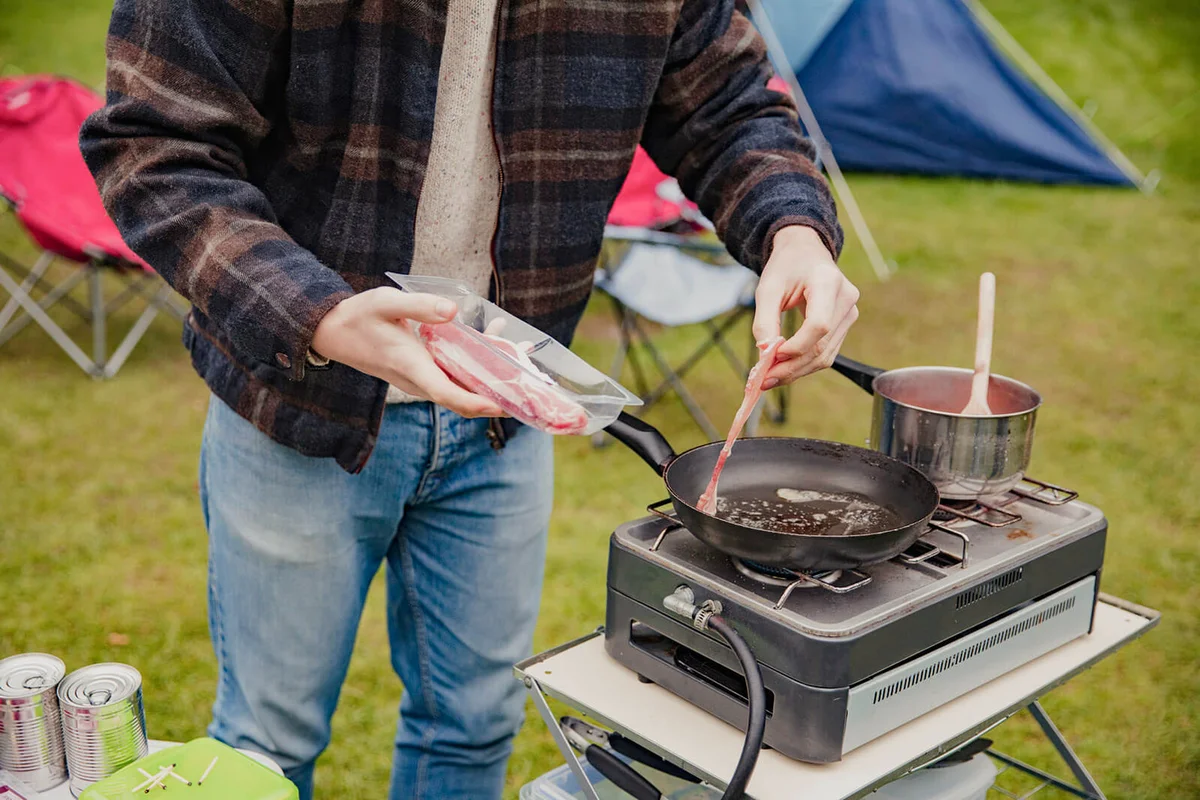 Cooking The Beans And Bacon