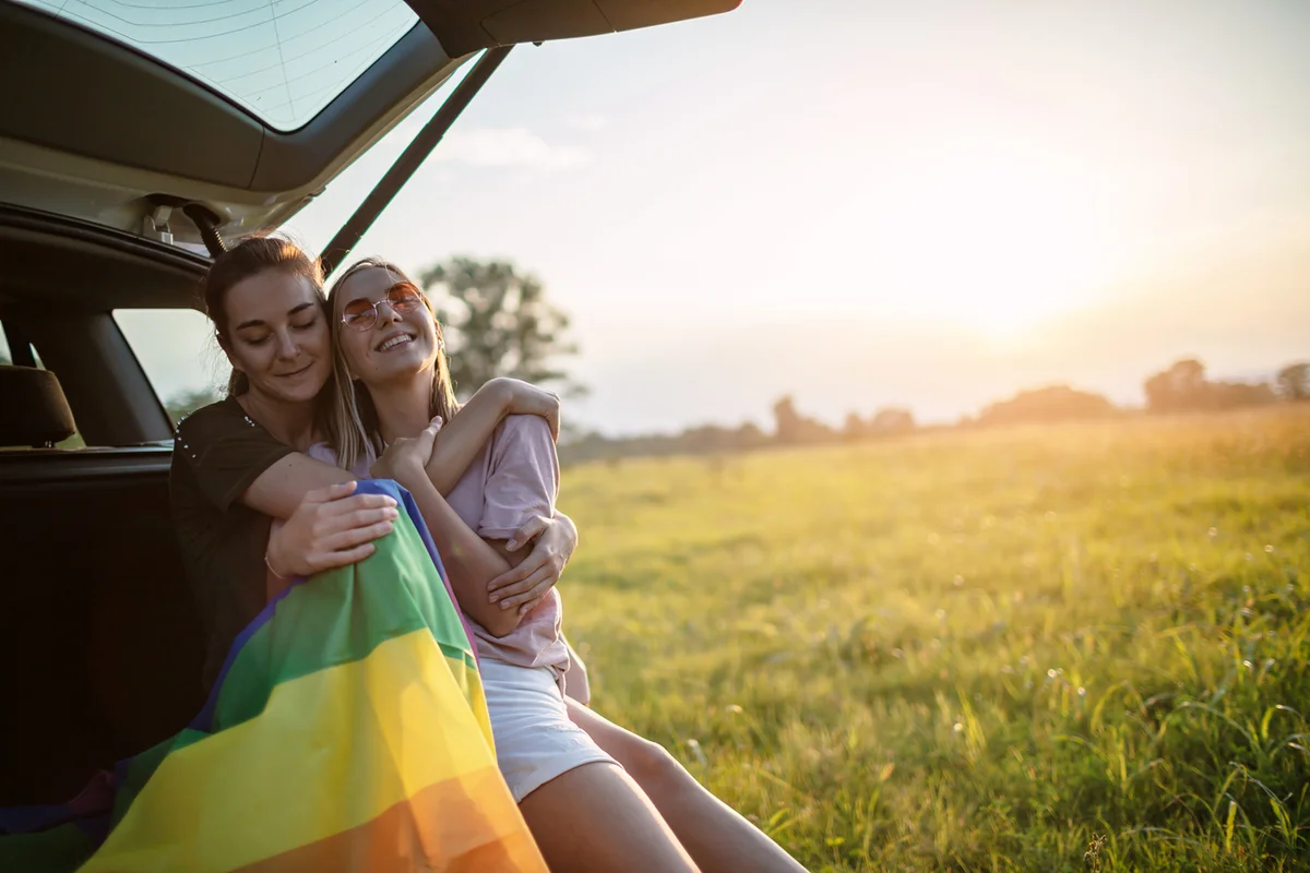 Female couple on a road trip
