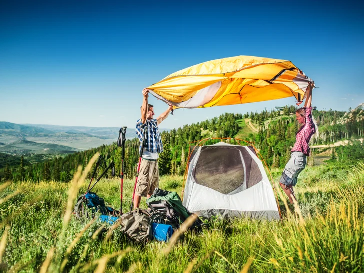Pitching tent