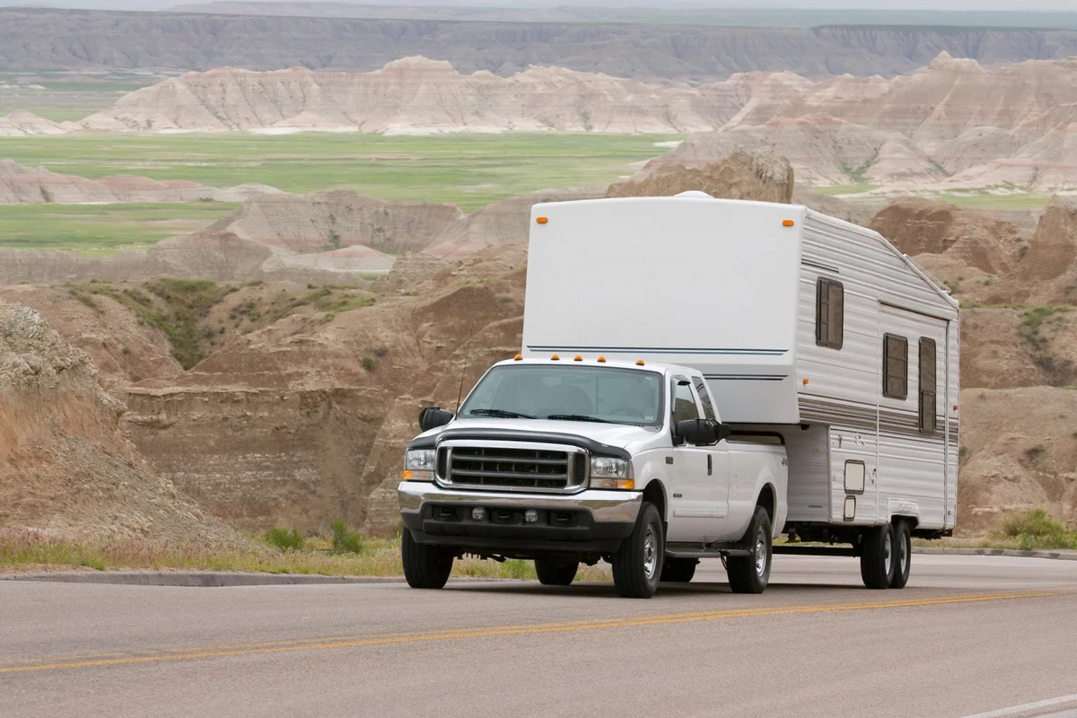RV class C climbing scenic mountain road
