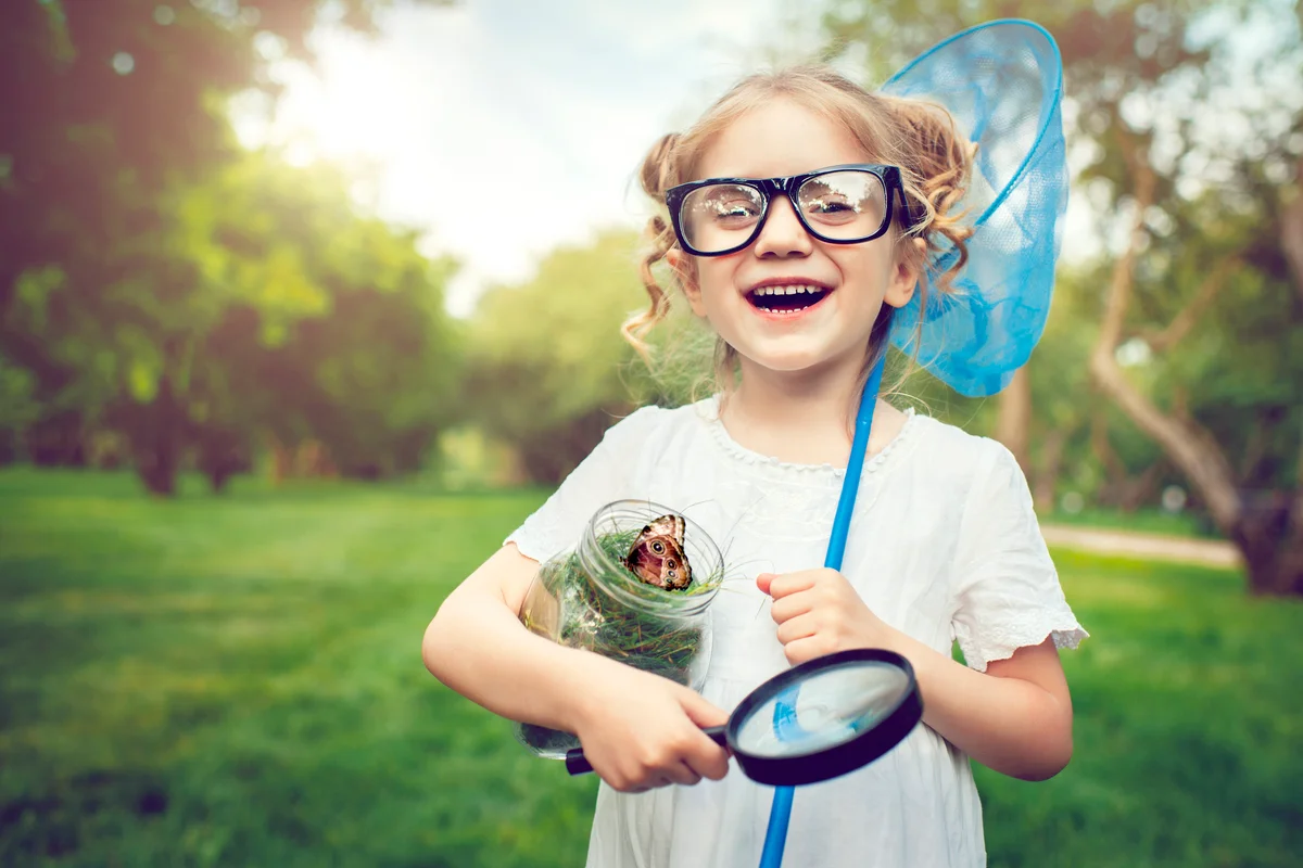Little girl with a butterfly