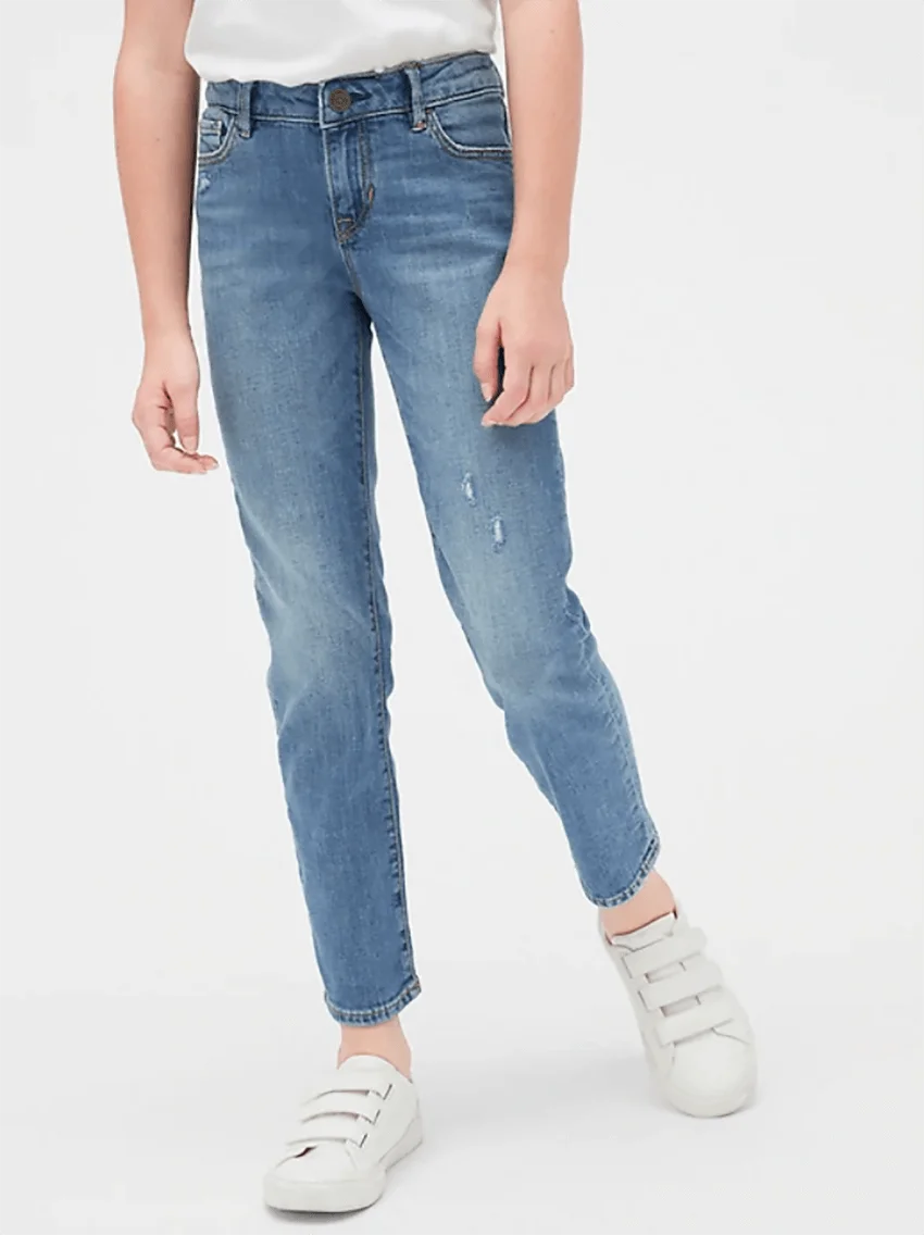 Kids Distressed Straight Jeans with Stretch