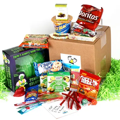 Zombie Snack Attack Care Package http://www.mirthinabox.com/p/zombie-snack-attack#.U9EmeKji9bw