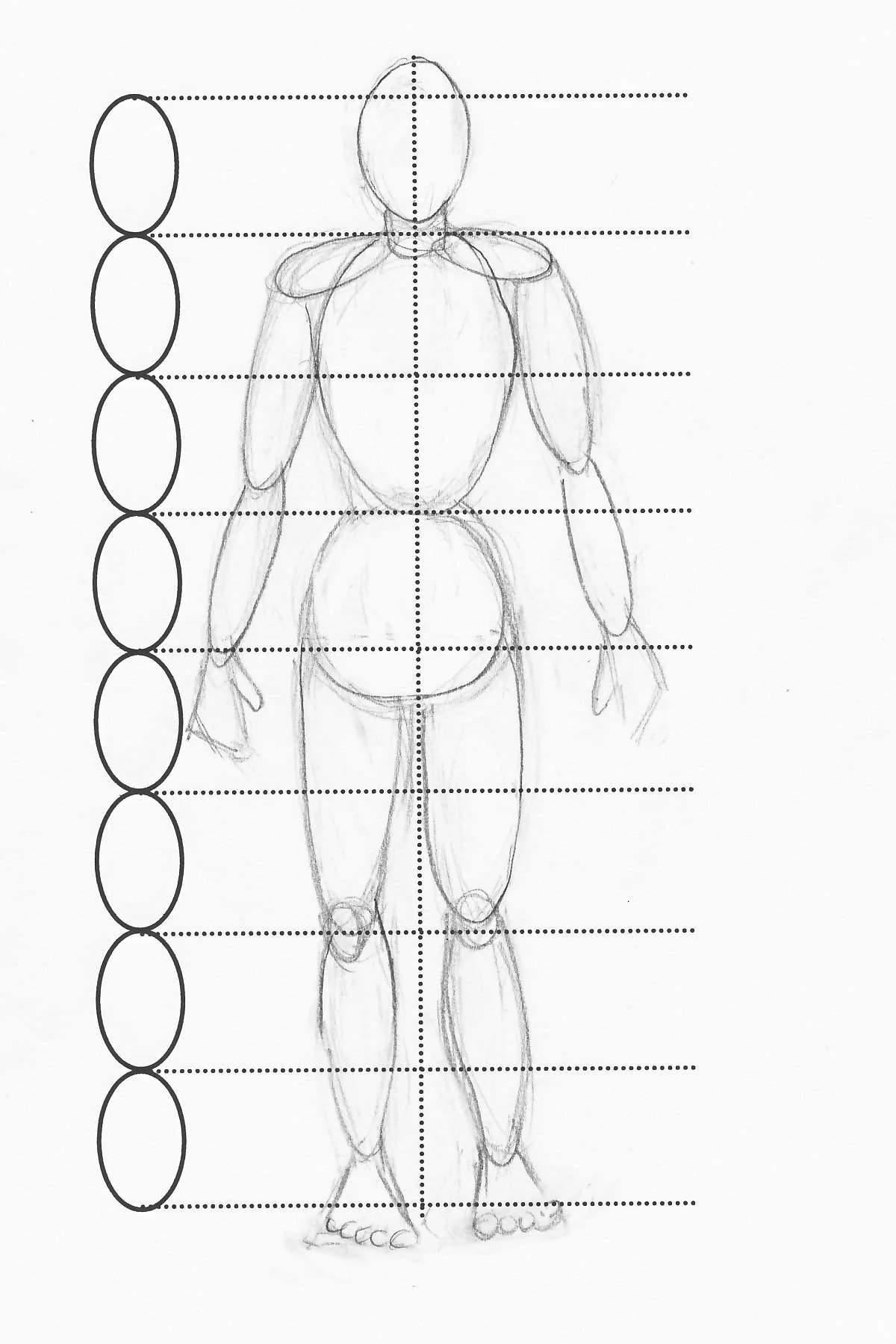 Figure sketch using practice sheet