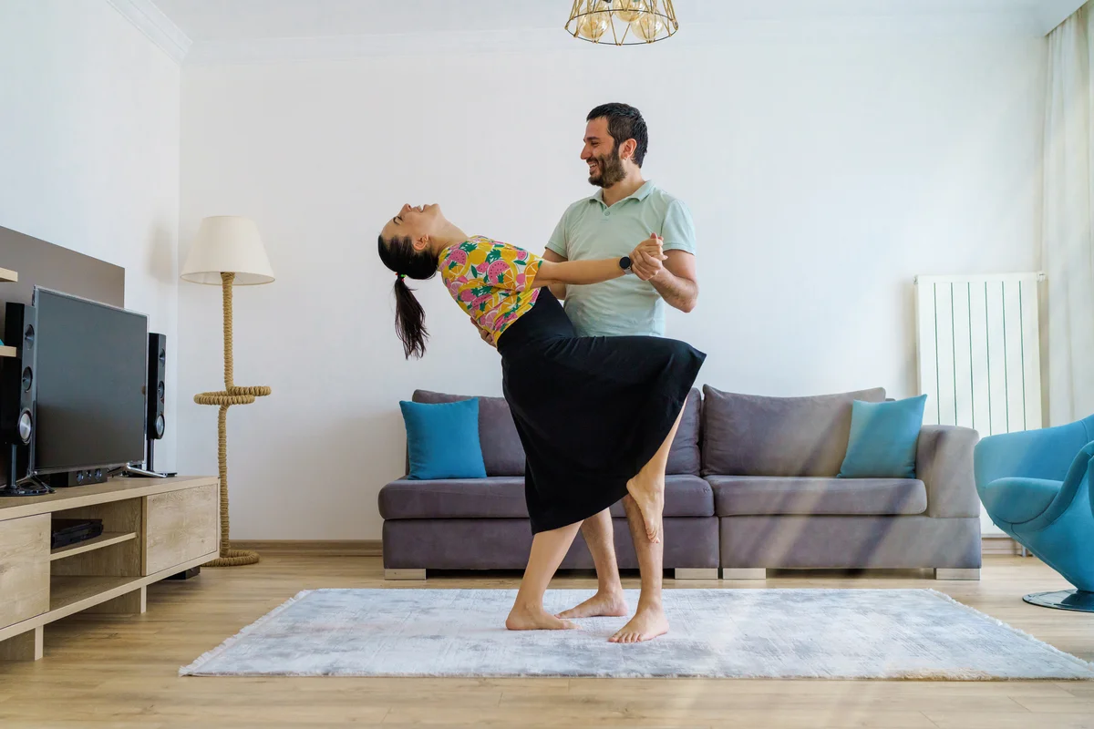 Two Lovers dancing in the home