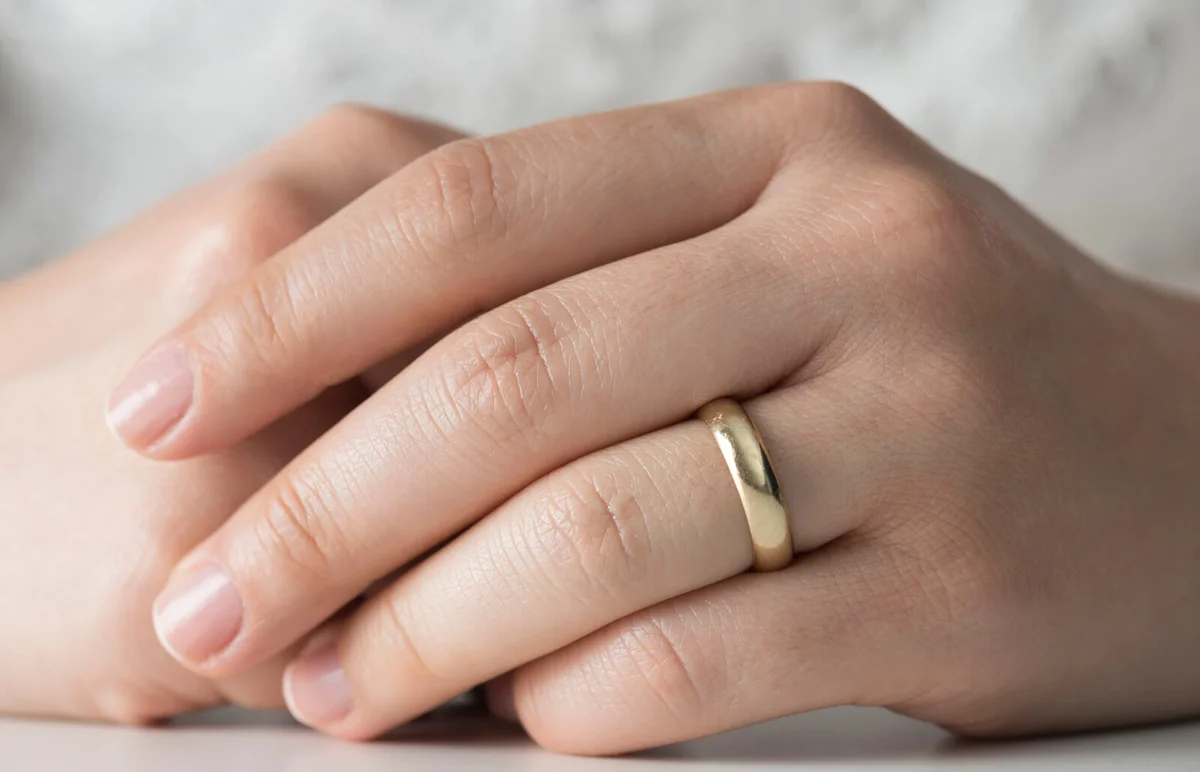 Woman Hands With Engagement Ring