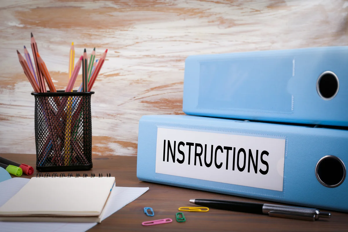 Instruction Binder on Desk