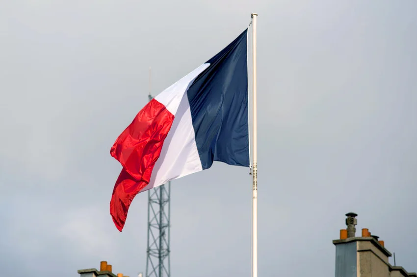The French flag on the Elysee Palace