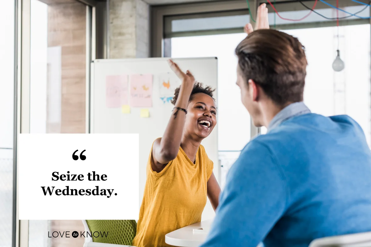 Wednesday quote two coworkers high five
