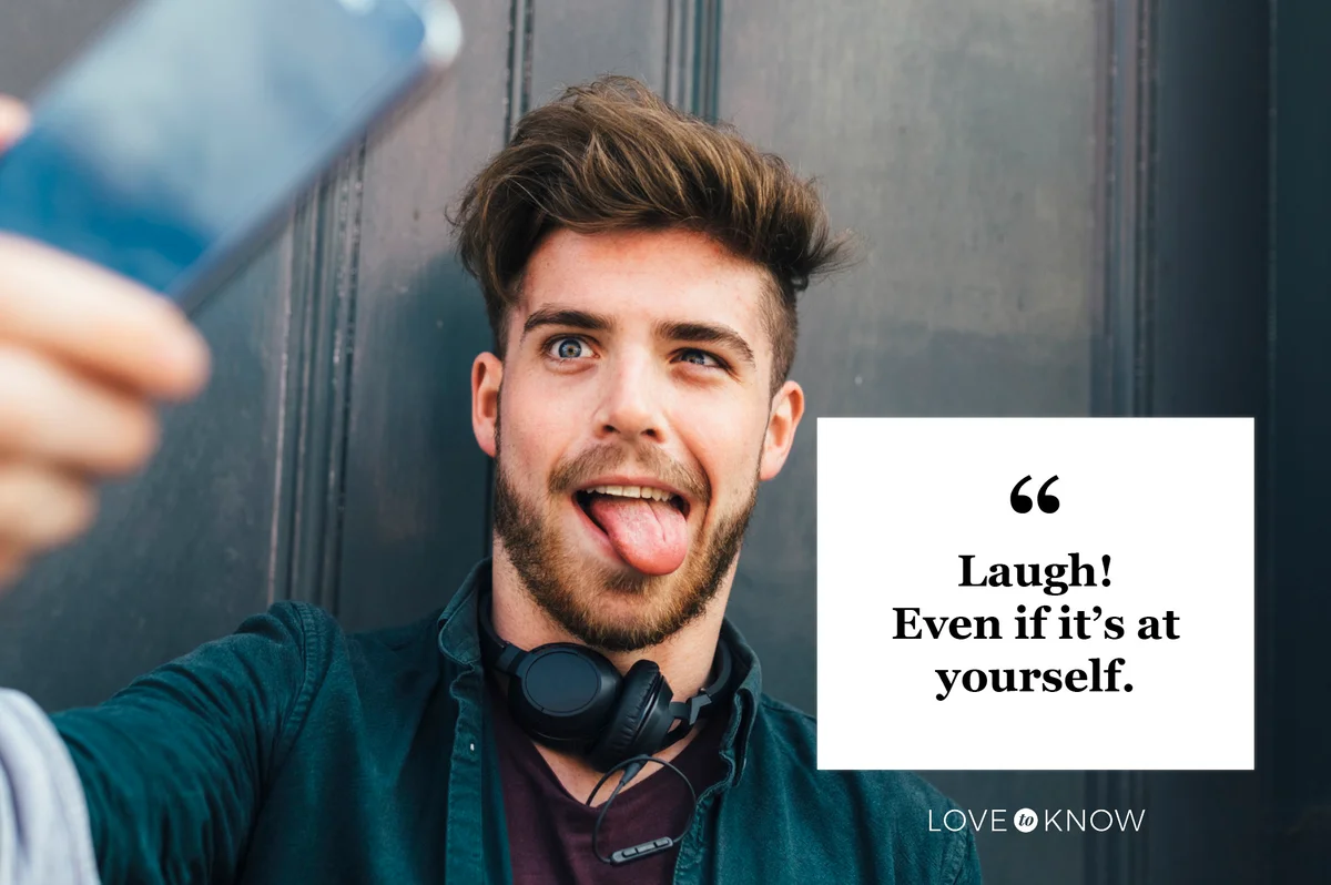 man making a funny face taking a selfie