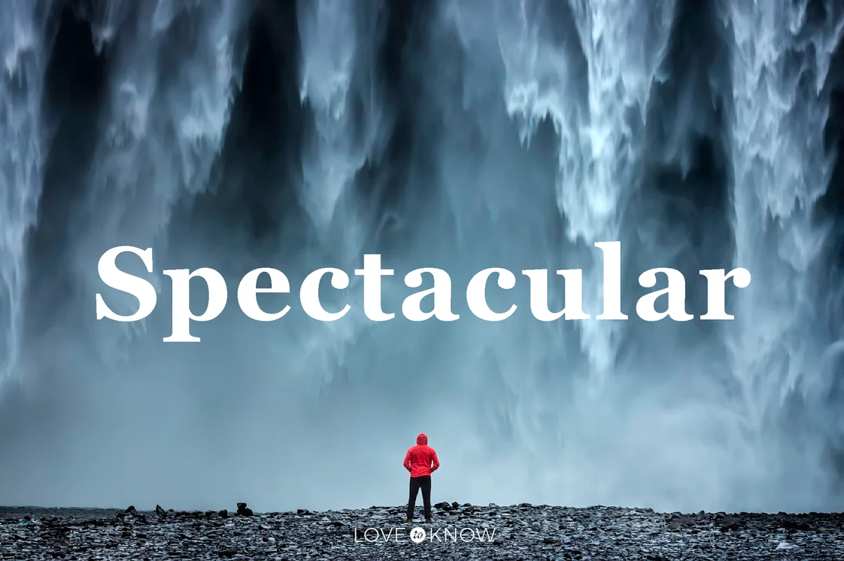 Man standing in front of majestic waterfalls