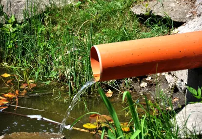 Sewer runoff into stream