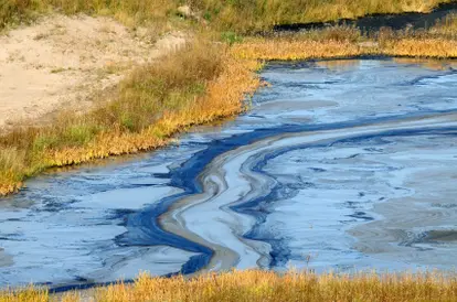 Oil spill on the water