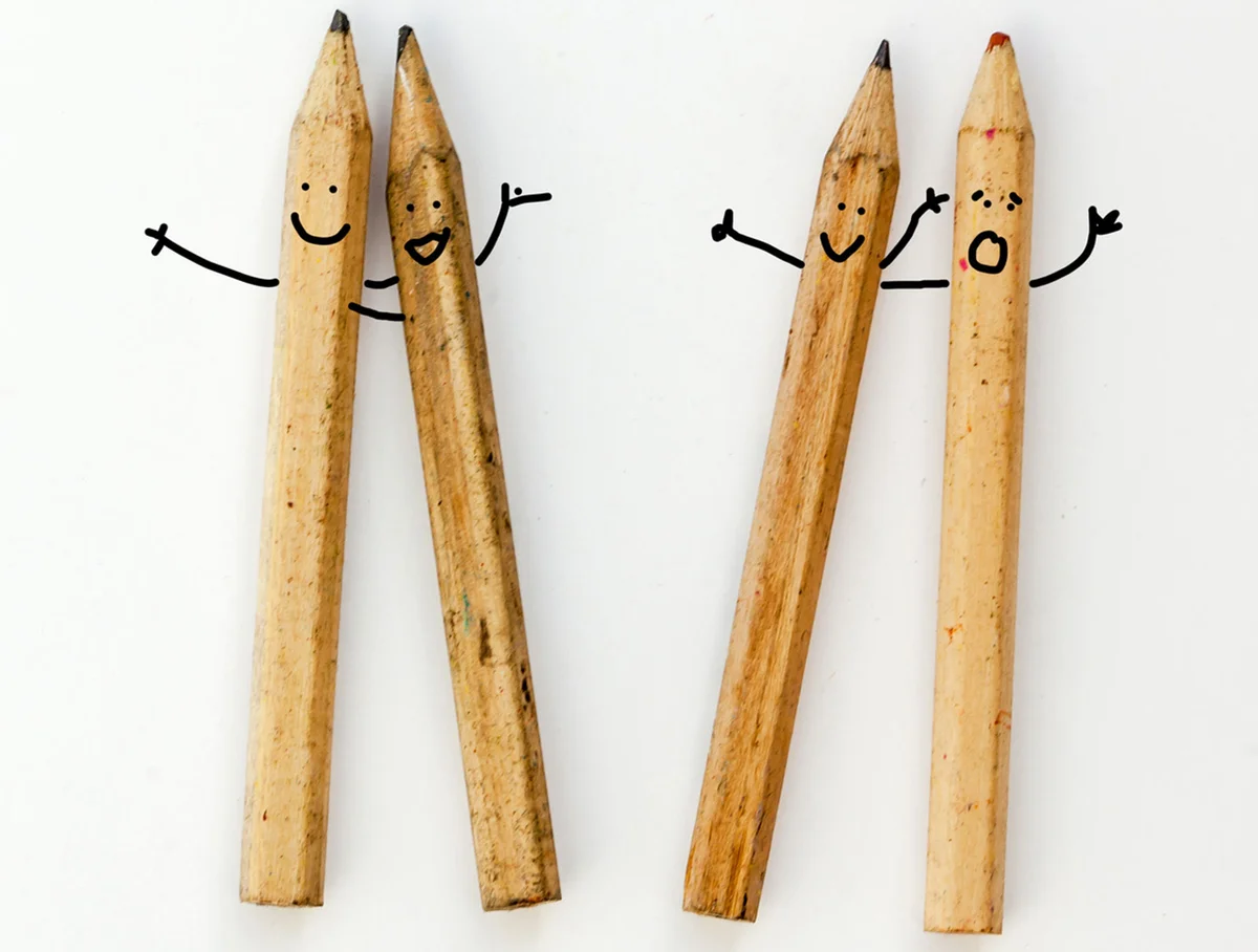 Pencils with human personification