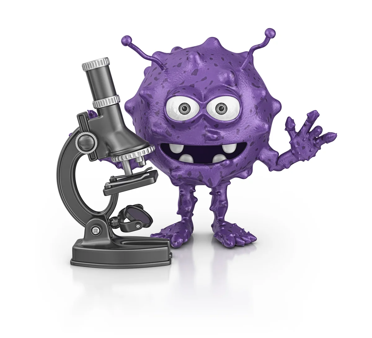 Purple bacteria and microscope