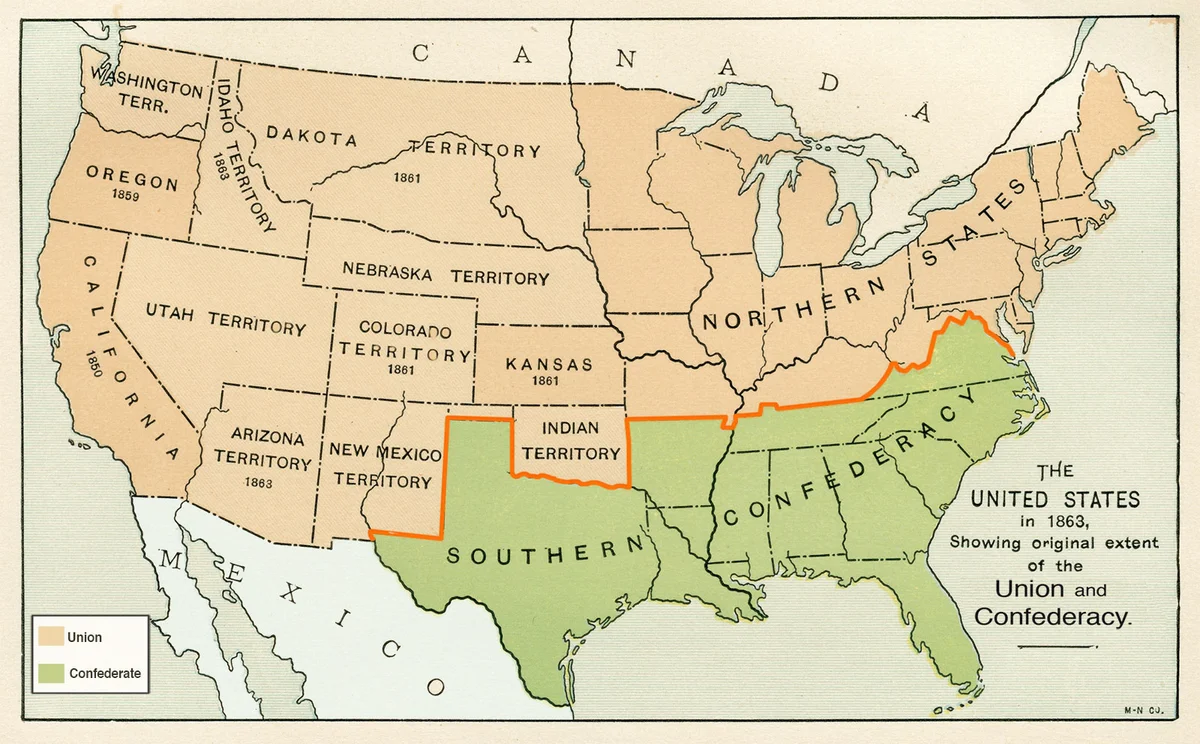 Union and Confederate States